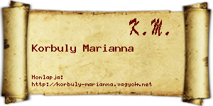 Korbuly Marianna névjegykártya