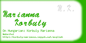 marianna korbuly business card